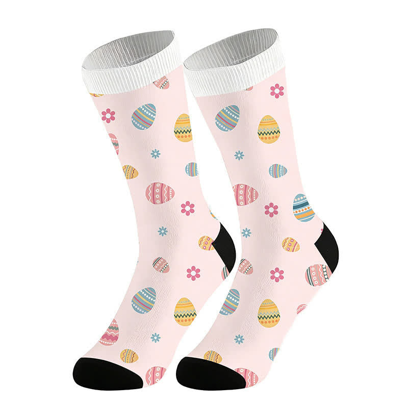 Easter Egg Floral Quarter Socks(2 Pairs) - Pink - EU36-44(US3-11) - image 4
