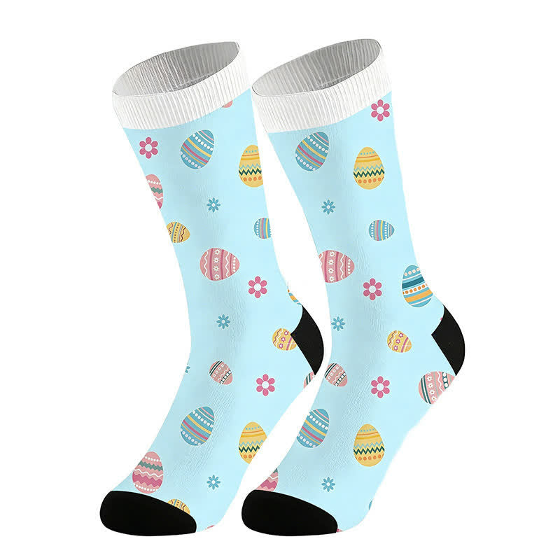 Easter Egg Floral Quarter Socks(2 Pairs) - Blue - EU36-44(US3-11) - image 6