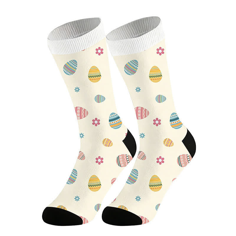 Easter Egg Floral Quarter Socks(2 Pairs) - White - EU36-44(US3-11) - image 5