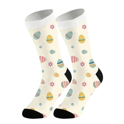 Easter Egg Floral Quarter Socks(2 Pairs) - White - EU36-44(US3-11) - image 5
