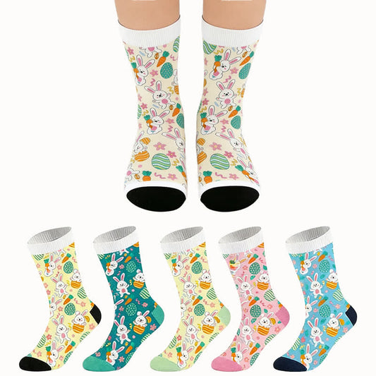 Easter Bunny Print Quarter Socks(2 Pairs) - image 0