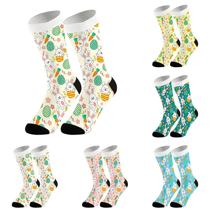 Easter Bunny Print Quarter Socks(2 Pairs) - image 1