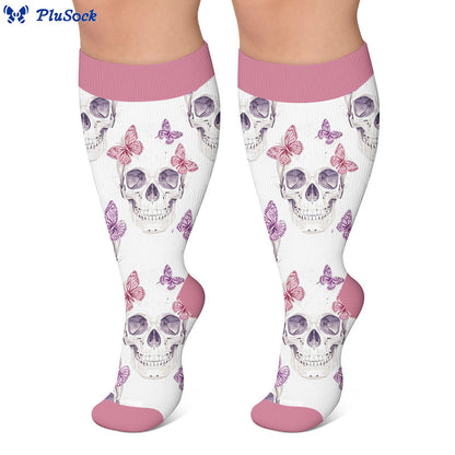 Plus Size Skull Chic Compression Socks - image 2