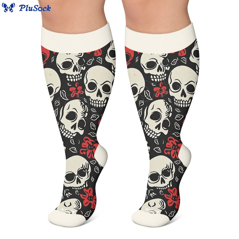 Plus Size Skull Chic Compression Socks - image 7