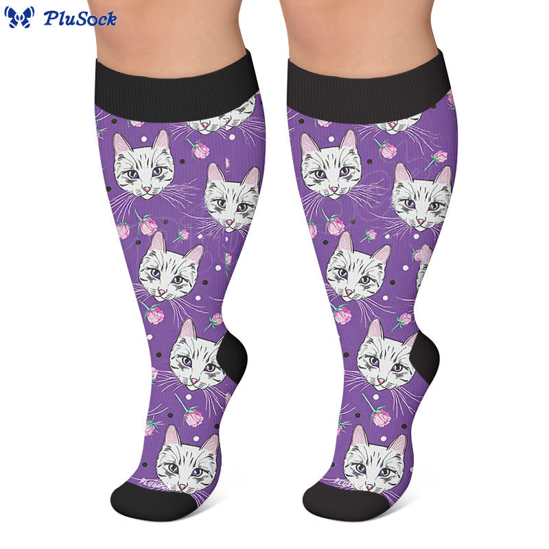 Plus Size Moonlight Cat Compression Socks - image 7