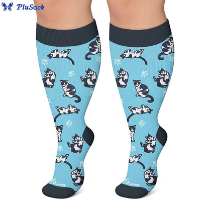 Plus Size Cute Quirky Cat Compression Socks - image 2
