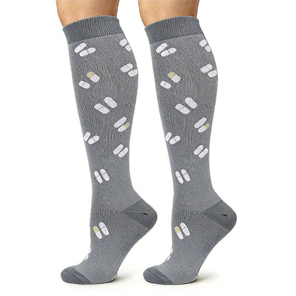Medical Pattern Print Compression Socks(5 Pairs) - image 6