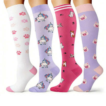 Unicorn Animal Compression Socks(4 Pairs) - image 1