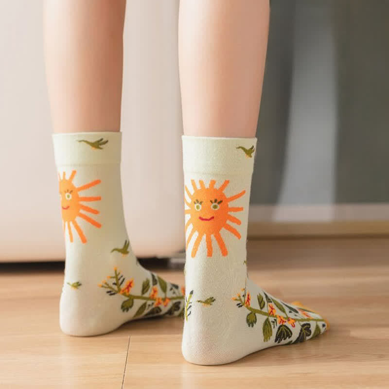 Stylish Printed Quarter Socks(3 Pairs) - image 3