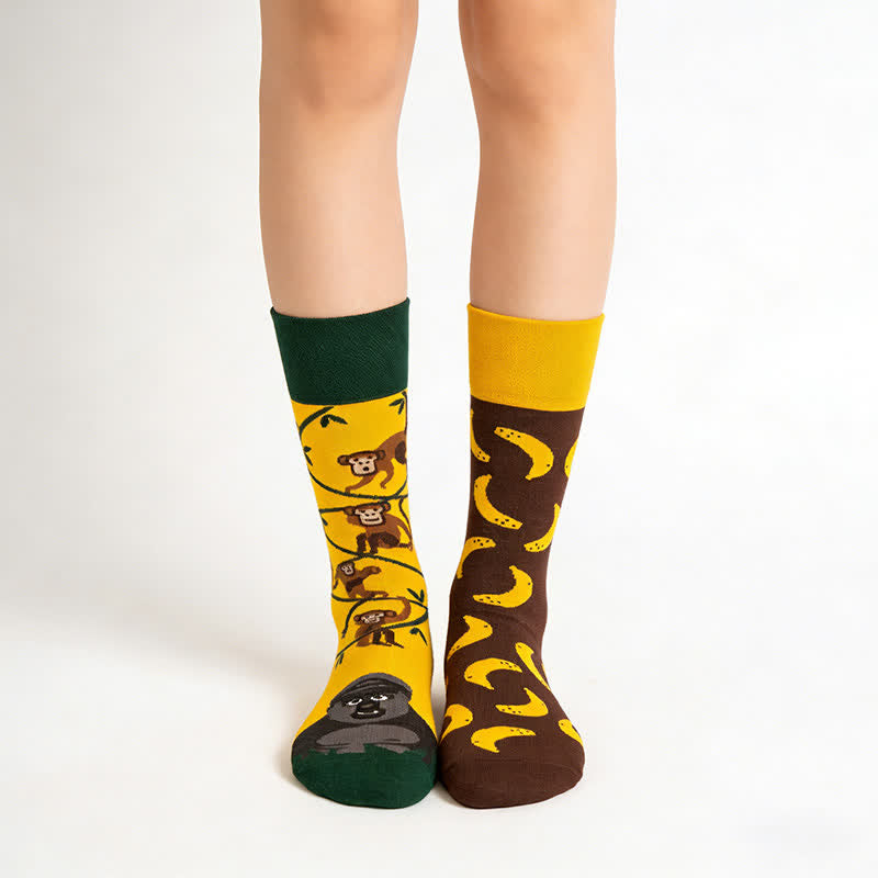 Monkey Banana Quarter Socks - Yellow - EU36-43(US3-10) - image 0