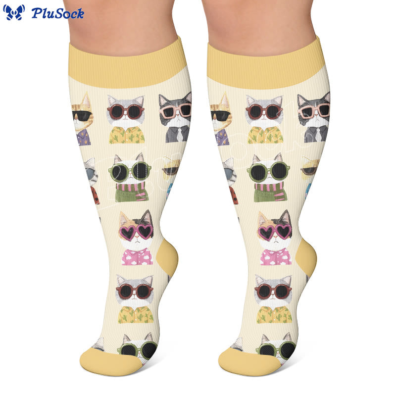 Plus Size Dog Portraits Print Compression Socks - image 2