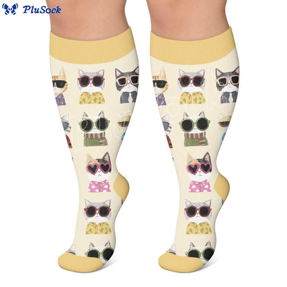 Plus Size Dog Portraits Print Compression Socks - image 2