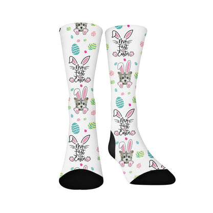 Cute Easter Dog Quarter Socks - image 1
