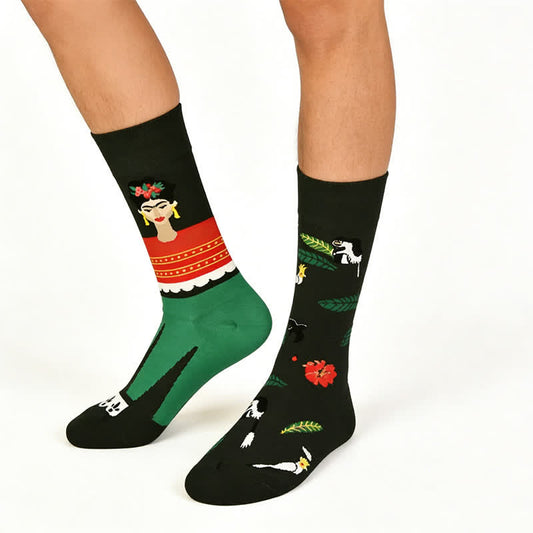 Forest Queen Cotton Quarter Socks - Black - EU36-43(US3-10) - image 0