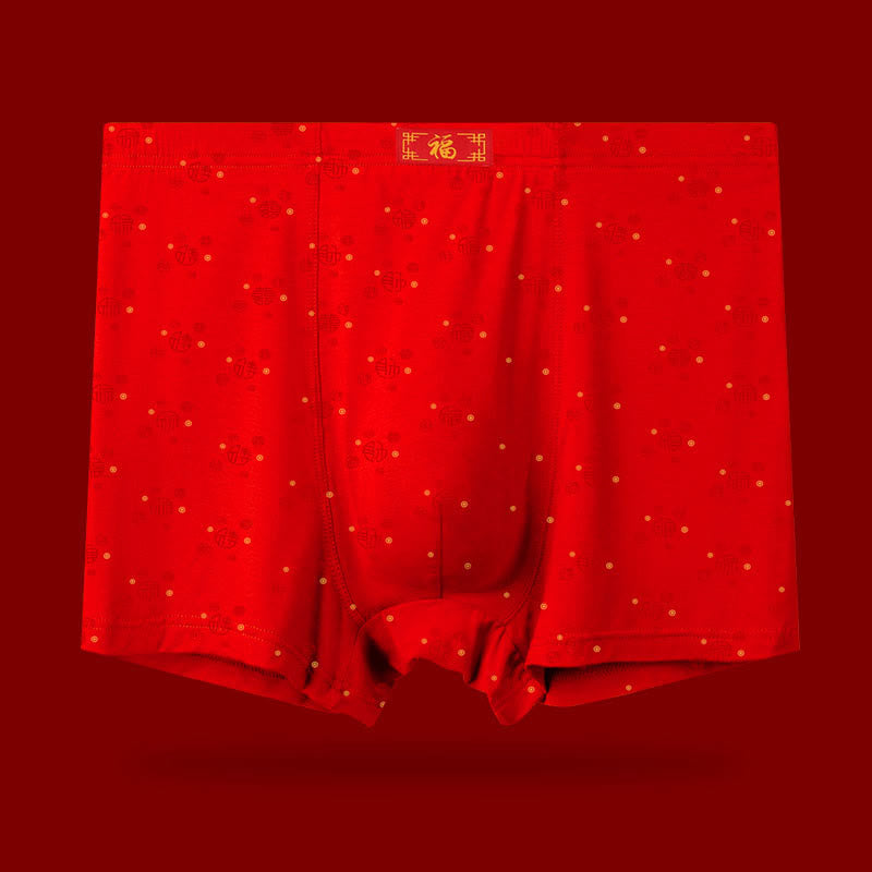 Soft Elastic Red Boxer Briefs - Red-B - 8XL - image 3