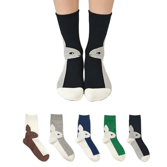Easter Rabbit Colorblock Quarter Socks(3 Pairs) - Multicolor - EU36-40(US3-7) - image 0