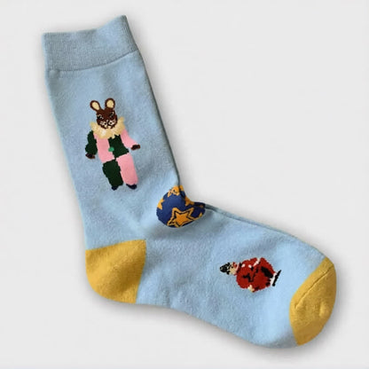 Playful Easter Rabbit Quarter Socks (3 Pairs) - image 5