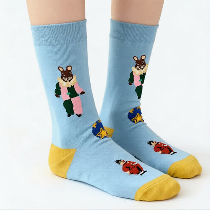 Playful Easter Rabbit Quarter Socks (3 Pairs) - image 2