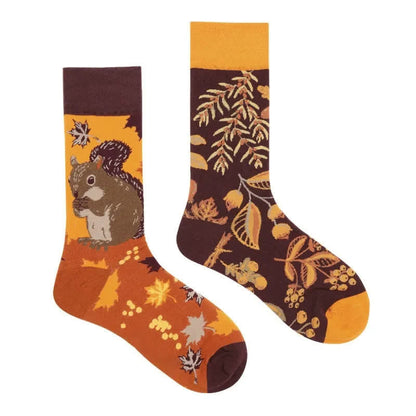 Autumn Squirrel Quarter Socks - image 1