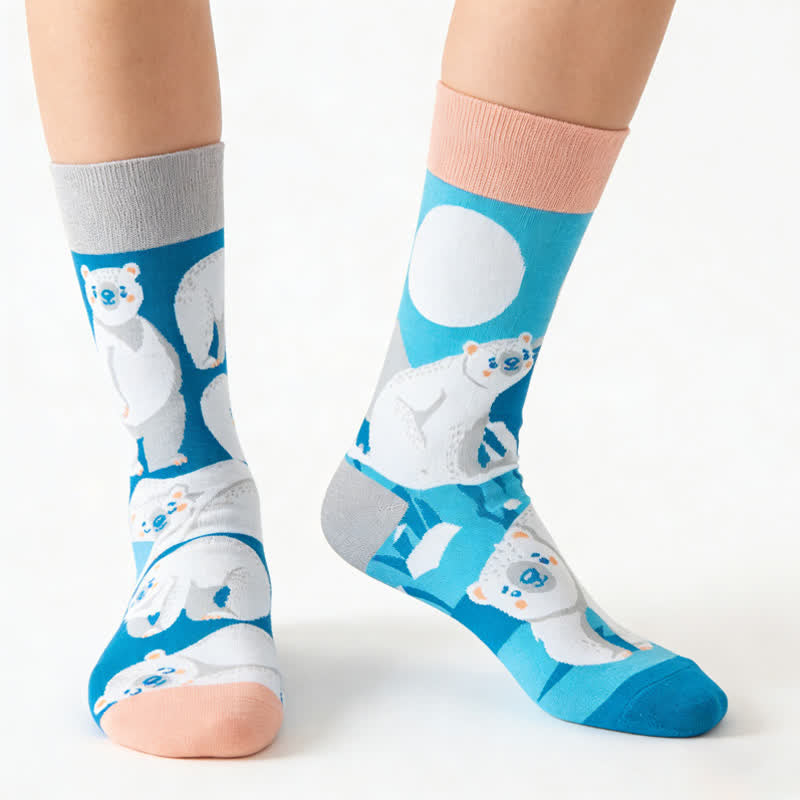 Polar Bear Quarter Socks - Blue - EU36-43(US3-9) - image 0