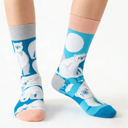 Polar Bear Quarter Socks - Blue - EU36-43(US3-9) - image 0