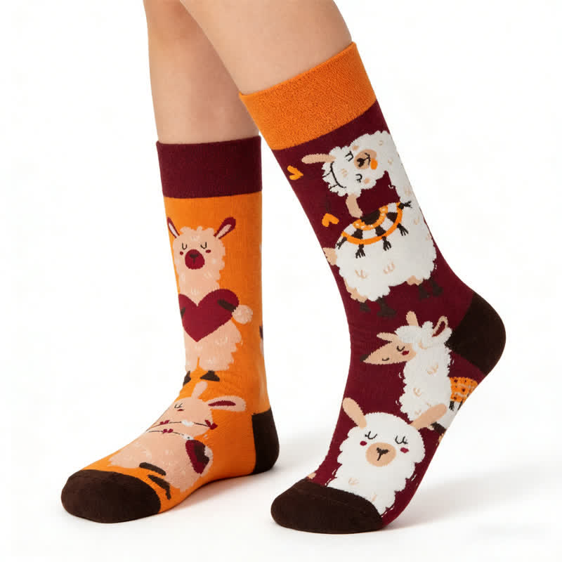 Playful Alpaca Quarter Socks - Orange - EU36-43(US3-9) - image 0