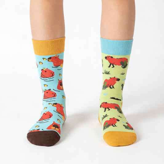 Cute Capybara Quarter Socks - Blue - EU36-43(US3-9) - image 0
