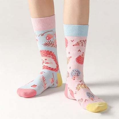 Cute Hedgehog Quarter Socks - Pink - EU36-43(US3-9) - image 0
