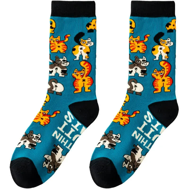 Funny Animal Pattern Quarter Socks(3 Pairs) - image 1