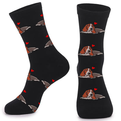 Cute Colorful Dog Quarter Socks(4 Pairs) - image 1