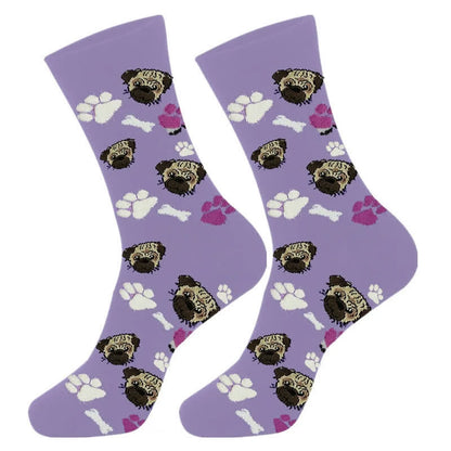 Cute Dog Print Quarter Socks(4 Pairs) - image 2