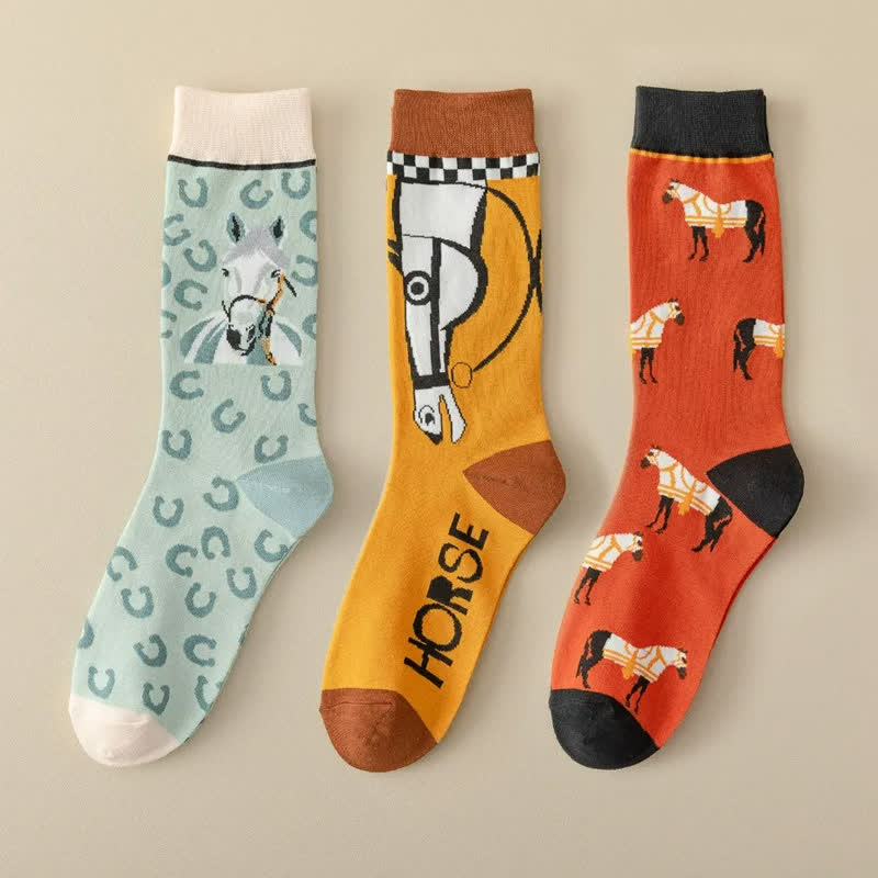 Cartoon Horse Quarter Socks(3 Pairs) - image 7