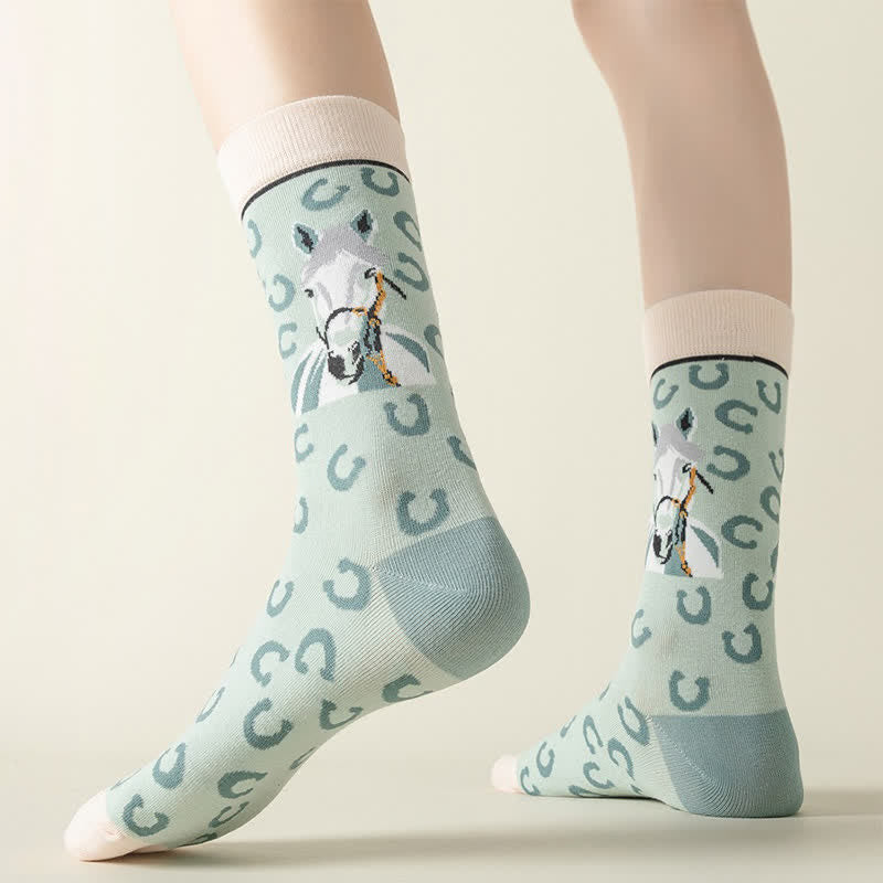 Cartoon Horse Quarter Socks(3 Pairs) - image 1
