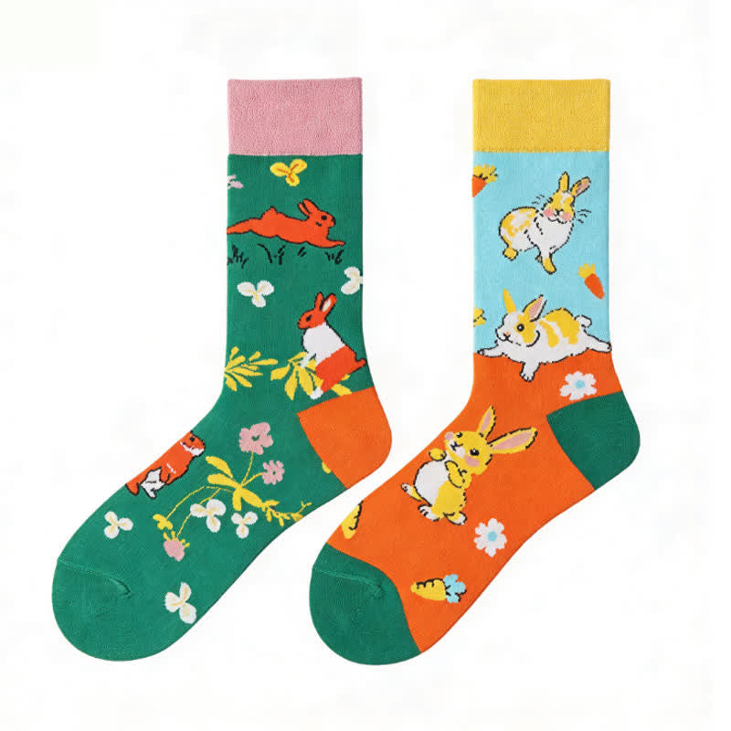 Cartoon Rabbit Quarter Socks - image 1