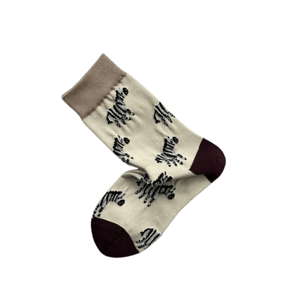 Lattice Zebra Flower Quarter Socks(3 Pairs) - image 2