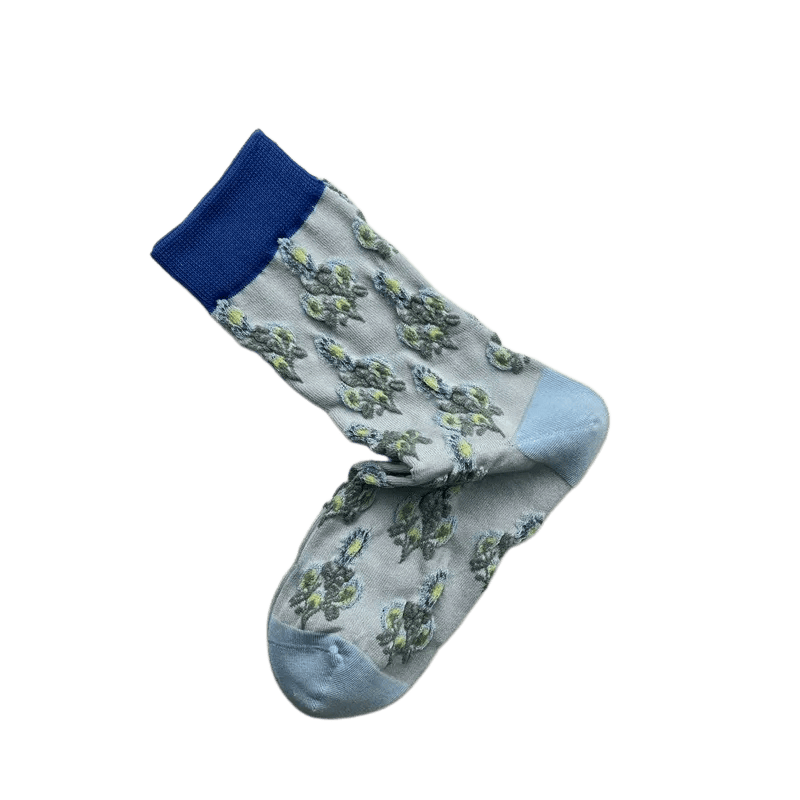 Lattice Zebra Flower Quarter Socks(3 Pairs) - image 3