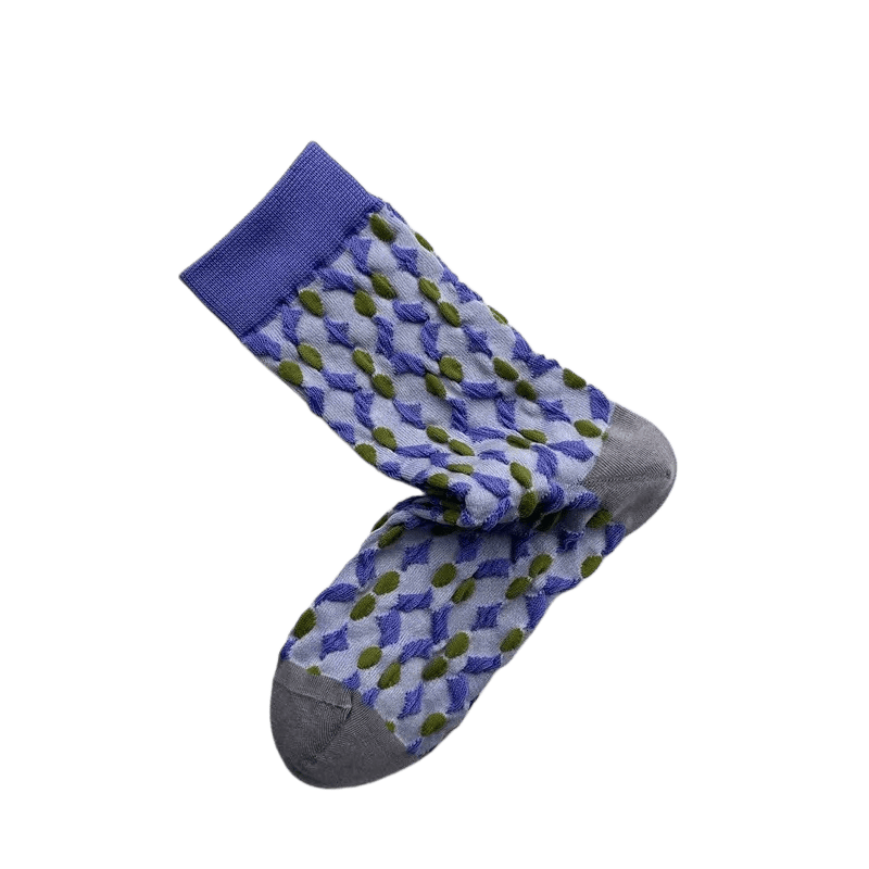 Lattice Zebra Flower Quarter Socks(3 Pairs) - image 4