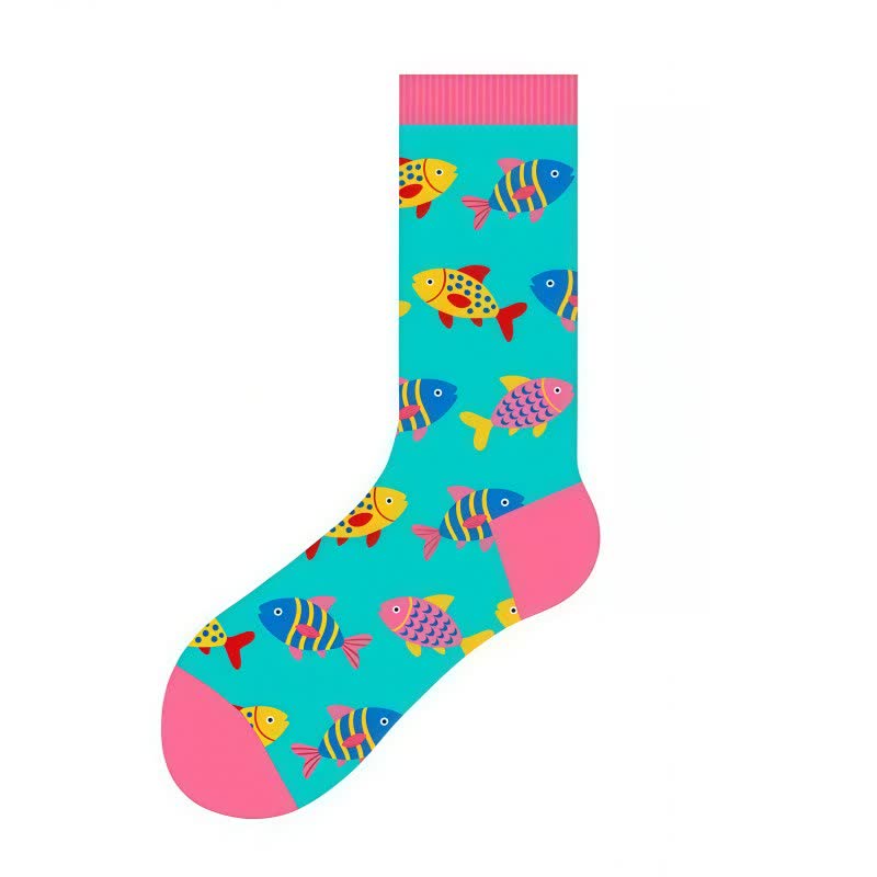 Playful Cartoon Quarter Socks(4 Pairs) - image 2