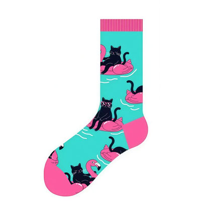 Cute Animal Print  Quarter Socks(4 Pairs) - image 1