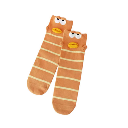 Cute Cartoon Eye Quarter Socks(4 Pairs) - image 3