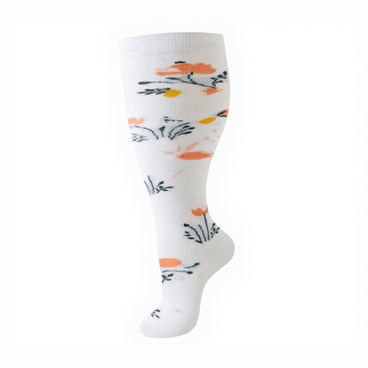 Plus Size Elegant Floral Compression Socks - image 9