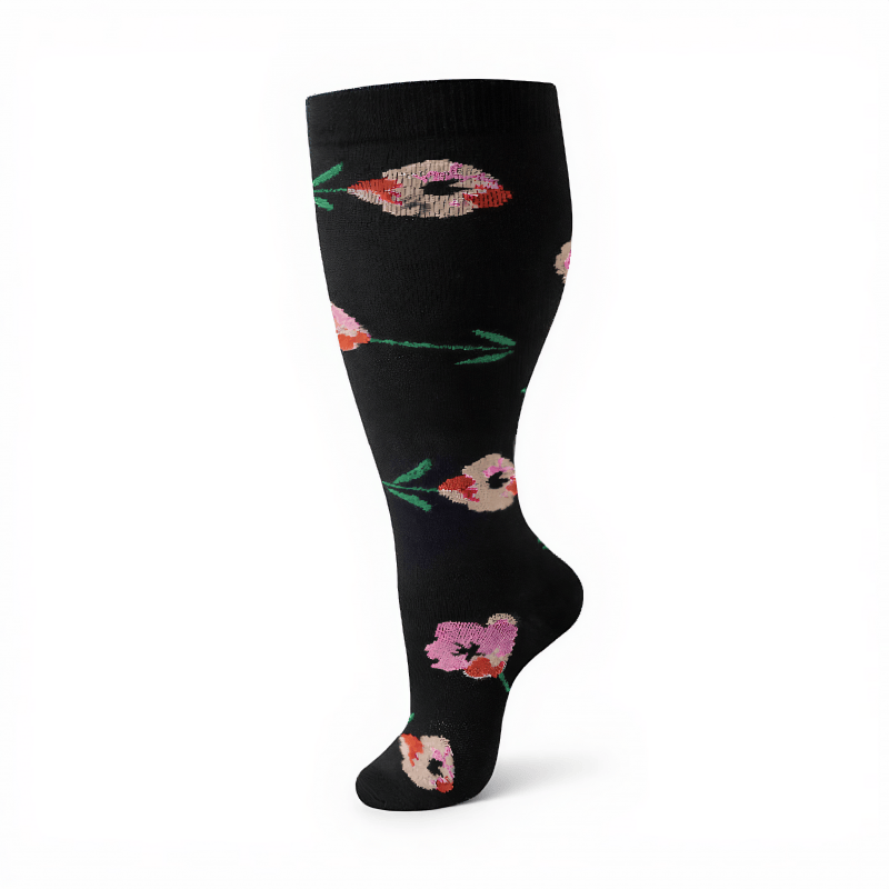 Plus Size Elegant Floral Compression Socks - image 11