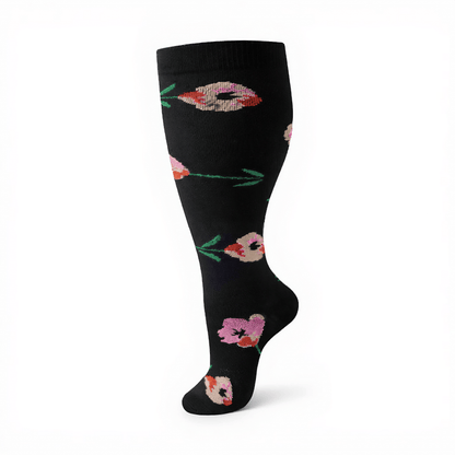 Plus Size Elegant Floral Compression Socks - image 11