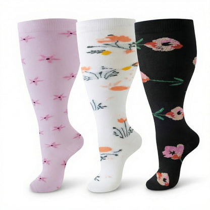Plus Size Elegant Floral Compression Socks - image 8