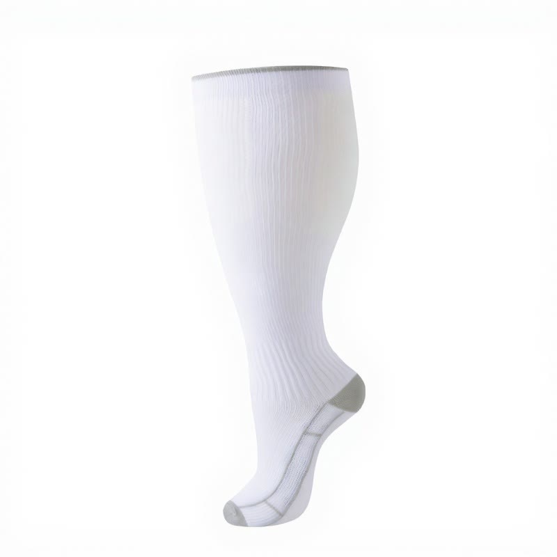 Plus Size Classic Solid Compression Socks(4 Pairs) - image 12