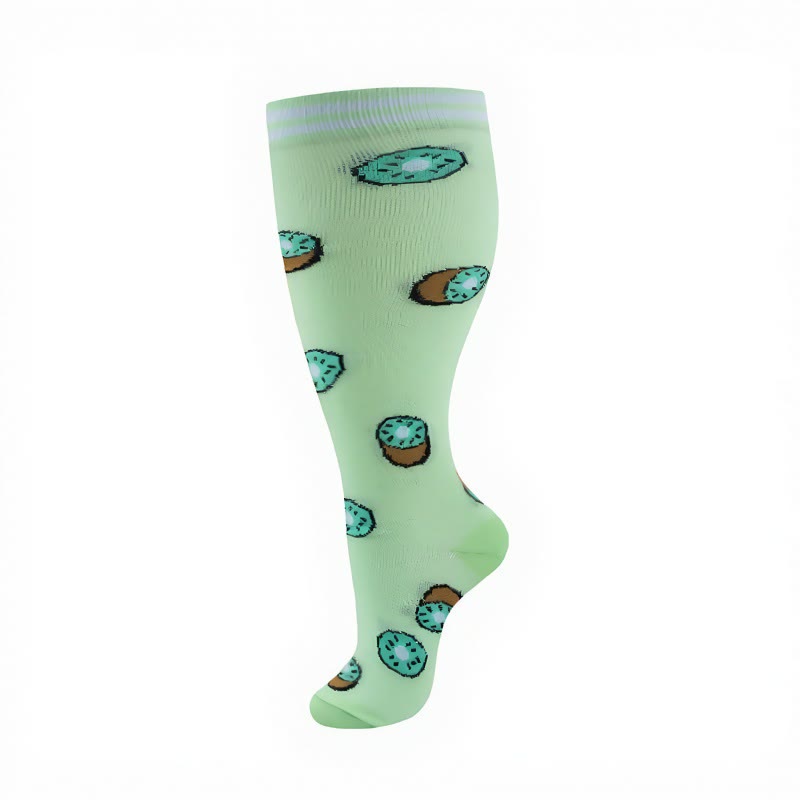 Plus Size Fruity Fun Compression Socks(4 Pairs) - image 11