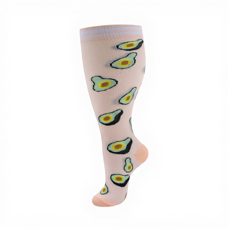 Plus Size Fruity Fun Compression Socks(4 Pairs) - image 13