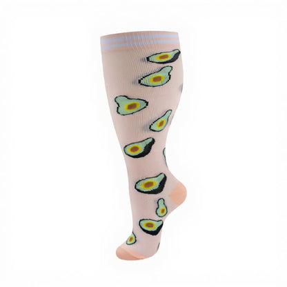 Plus Size Fruity Fun Compression Socks(4 Pairs) - image 13