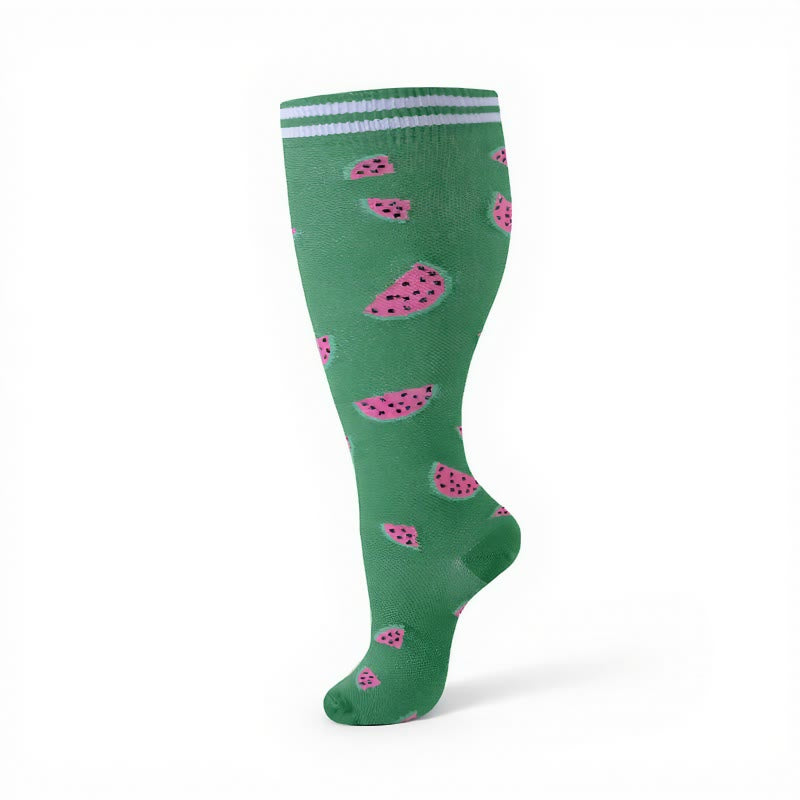 Plus Size Fruity Fun Compression Socks(4 Pairs) - image 14