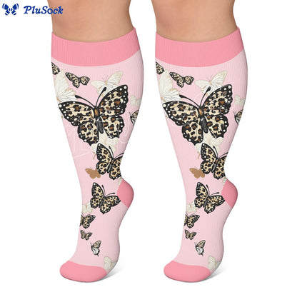 Plus Size Butterflies Dancing Compression Socks - image 3